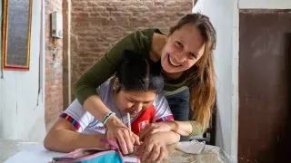 Bei Ihrer Freiwilligenarbeit in Peru förderte Franziska Kinder mit Beeinträchtigung.