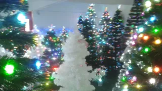 Lichterketten und Weihnachtsbaumschmuck in allen Farben.